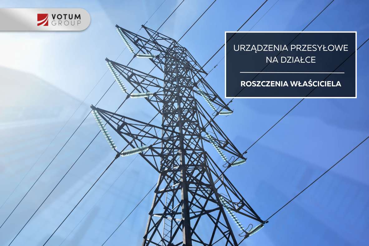 słup wysokiego napięcia na działce